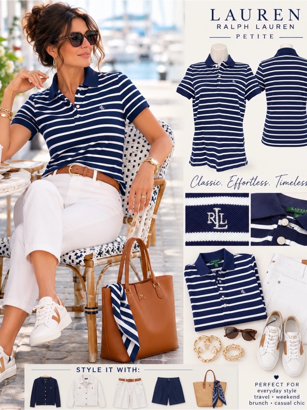 ✨ Lauren Ralph Lauren NWT | Petite XS | Striped Polo Shirt